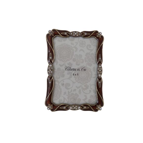 Collette et Cie picture frame photo 4 x 6 rhinestone and enameled - Picture 1 of 4